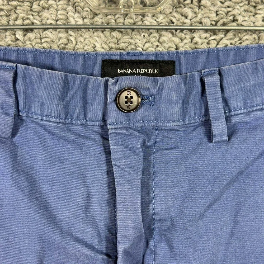 Banana Republic Chino‎ Shorts Blue Stretch Cotton Casual Mens Size 33